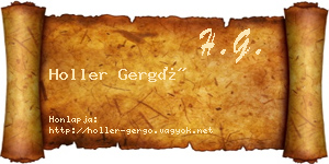 Holler Gergő névjegykártya